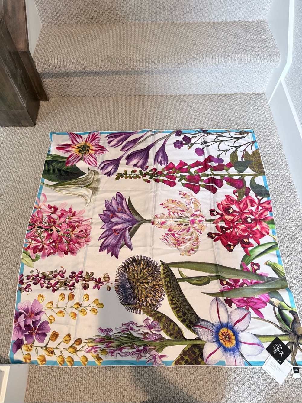 Echo Floral Botanical Silk Scarf in Multicolor